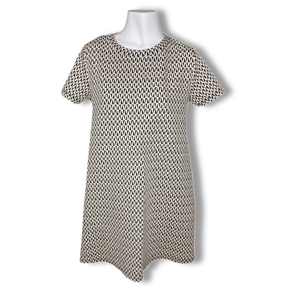 🚫SOLD🚫Zara Mini Dress - black & cream Large - Picture 1 of 4
